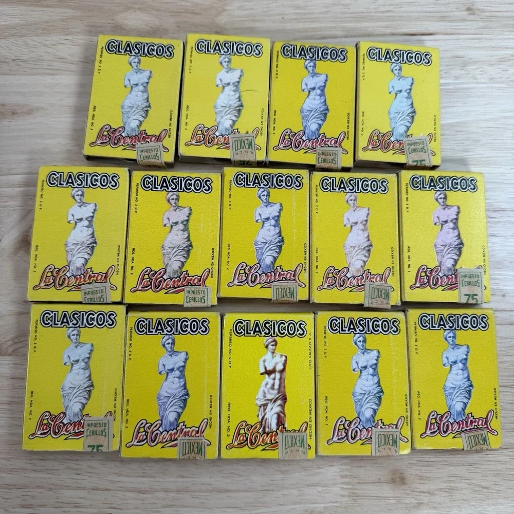 Vintage Mexican Matchbox Lot Of 14 Clasicos Matches NOS Cigars MCM  Decor Unique